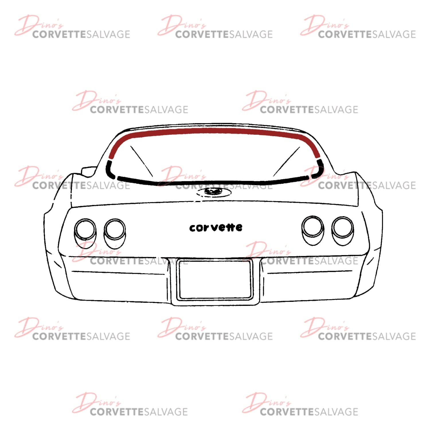 C3 Used Upper Rear Window Trim Molding 1978-1982