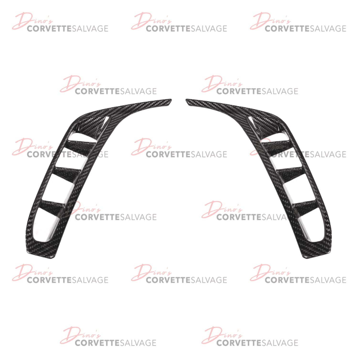 C8 New E-Ray, Z06 Carbon Fiber Rear Diffuser Side Vent Grille Trim Cover Set 2023-2024