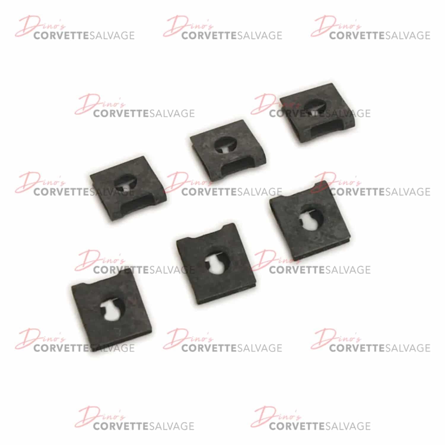 C3 New 6-Piece Upper Dash Pad Clip Set 1968-1977