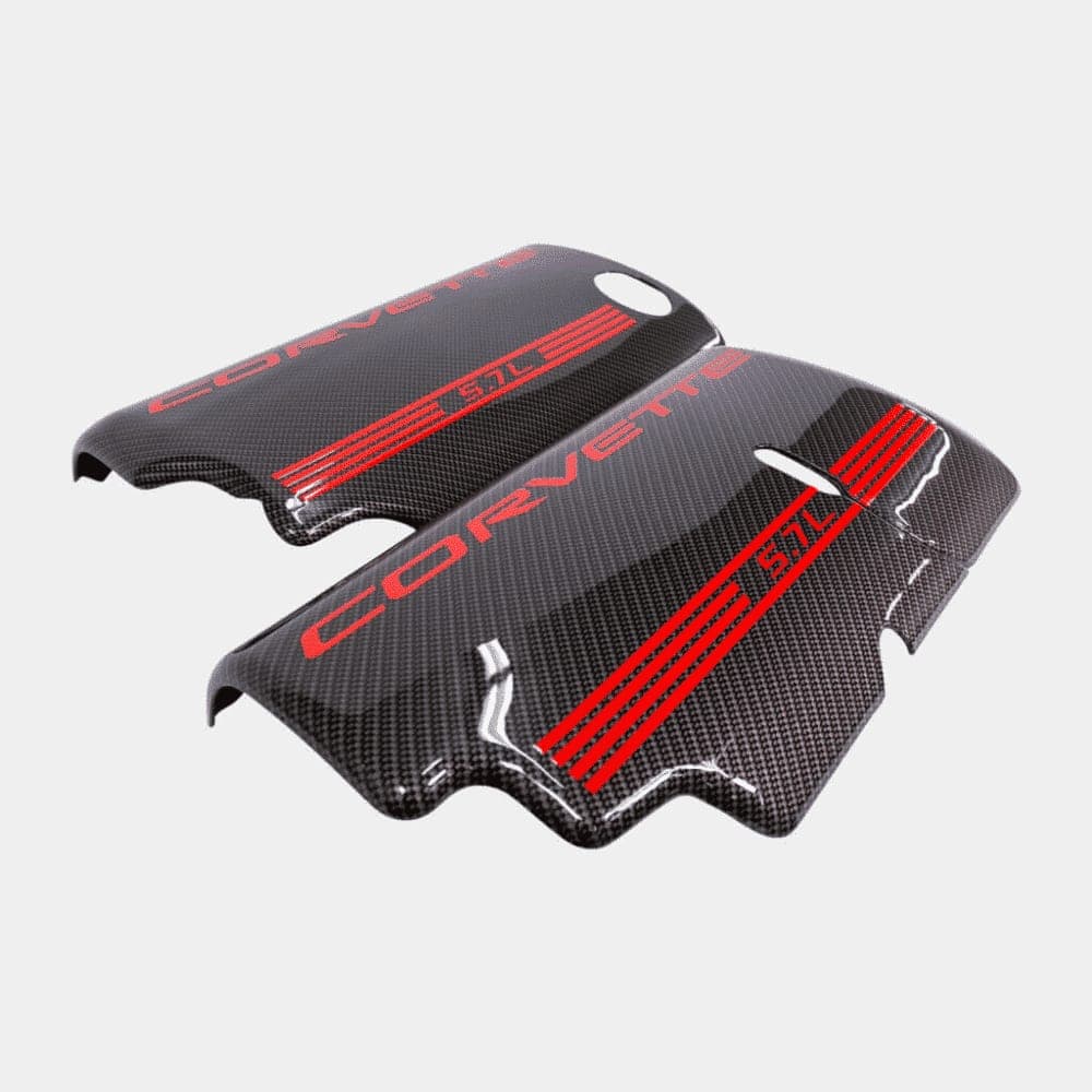C5 New LS1 Hydro Carbon Fiber Smooth Fuel Rail Cover Set 1999-2004