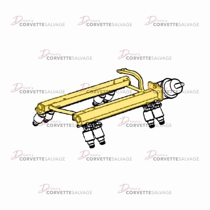 C4 Used Multiport Fuel Injection Fuel Rail Assembly 1994-1996