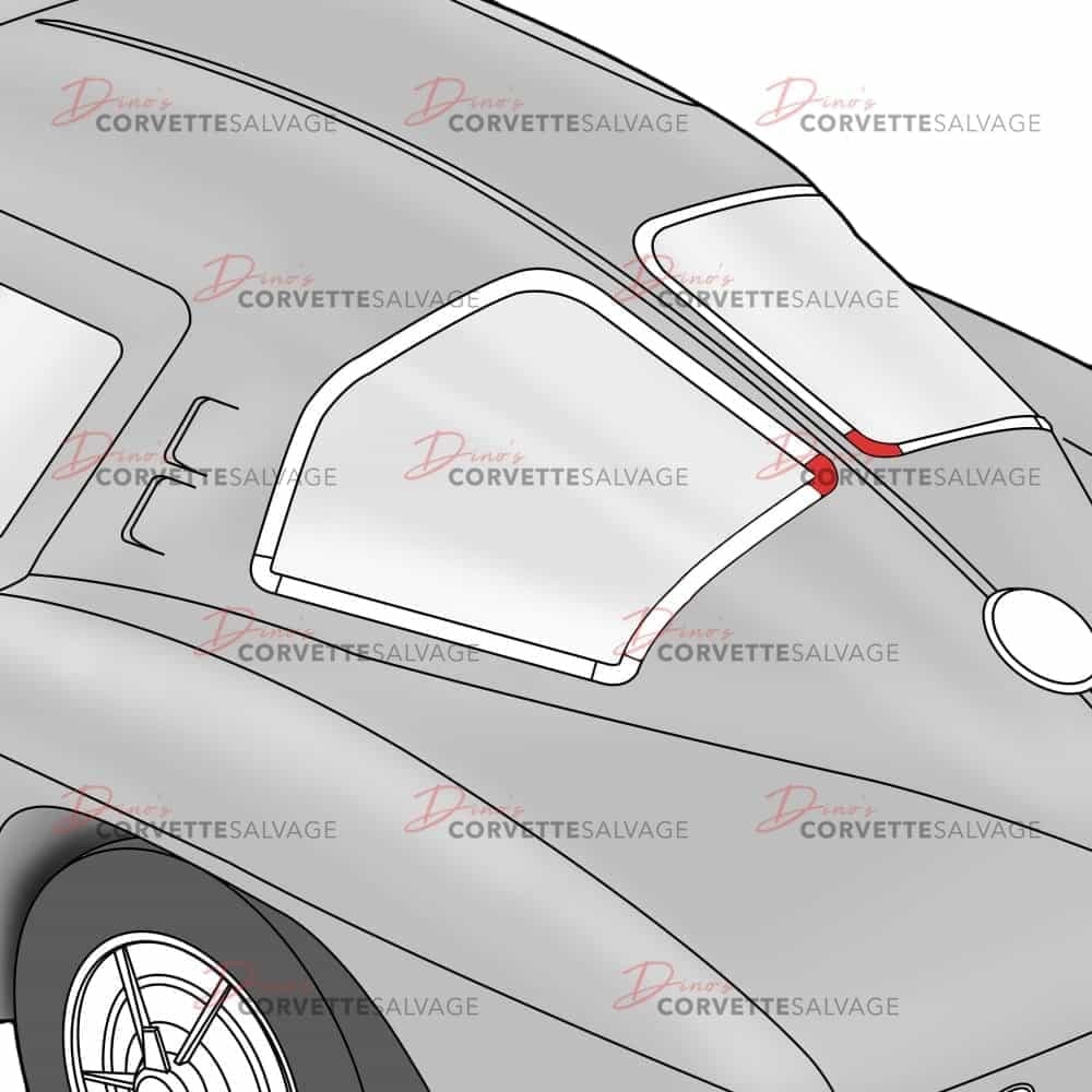 C2 New Rear Split Window Stainless Steel Inner Corner Molding 1963