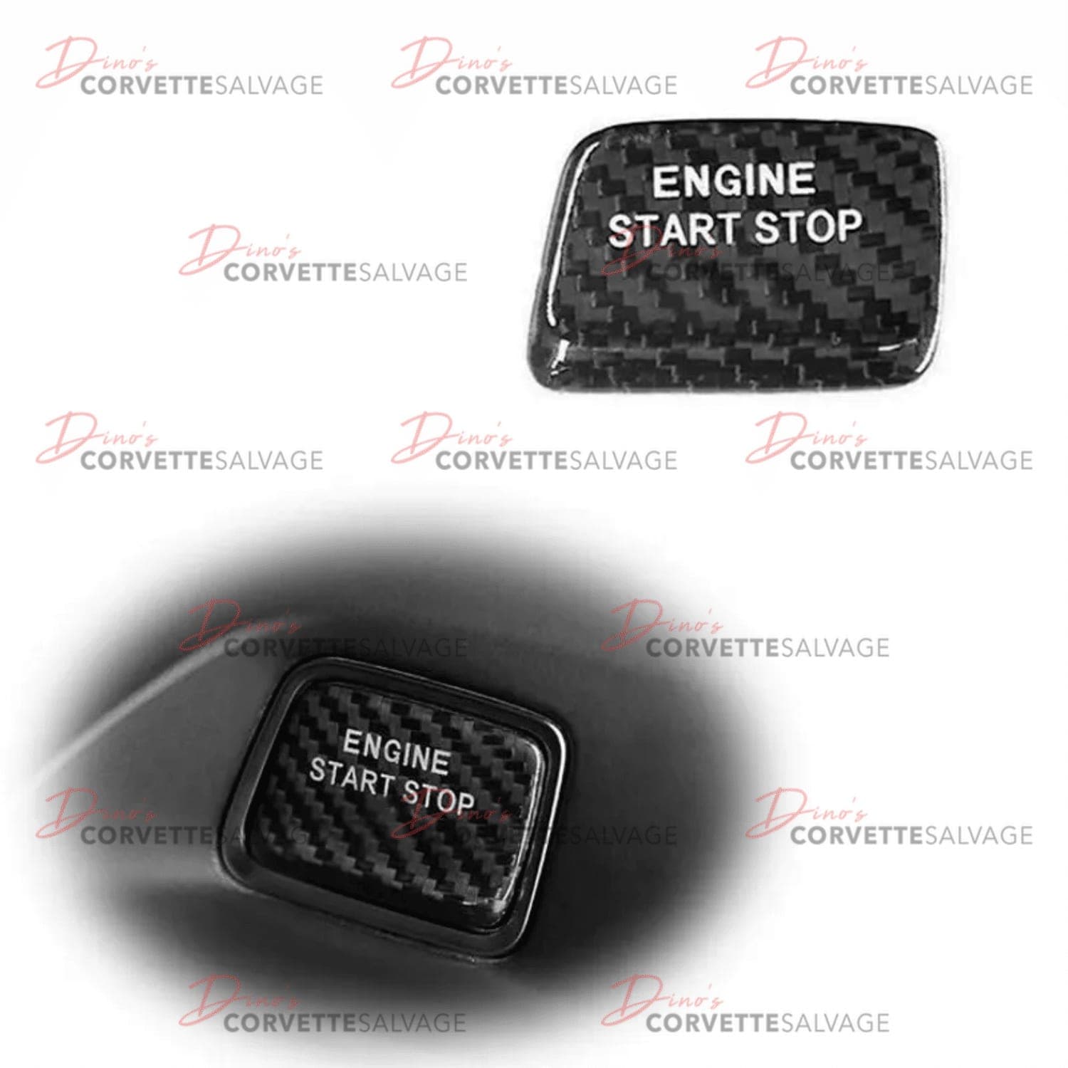 C7 New Carbon Fiber Keyless Engine Start Button Cover Trim 2014-2019