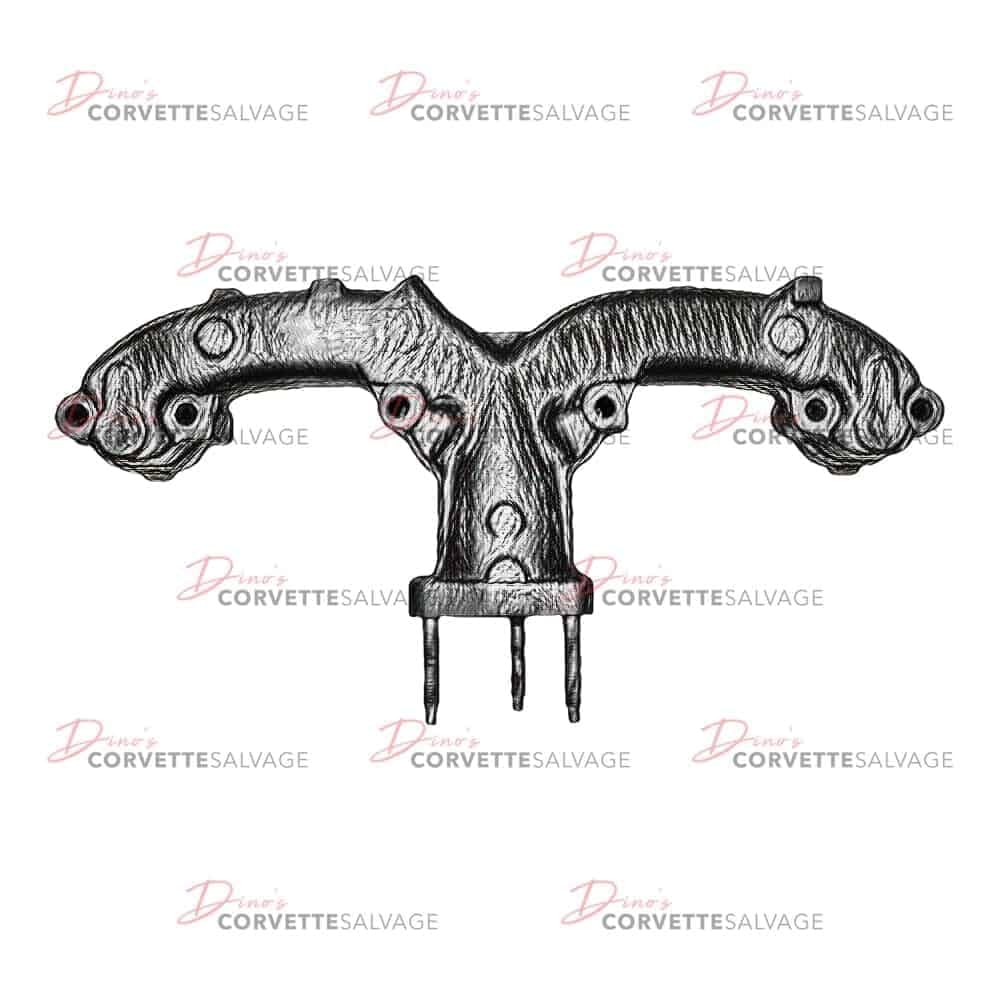 C3 Used Passenger-Side 2″ Exhaust Manifold w/o A.I.R. Holes Early 1972