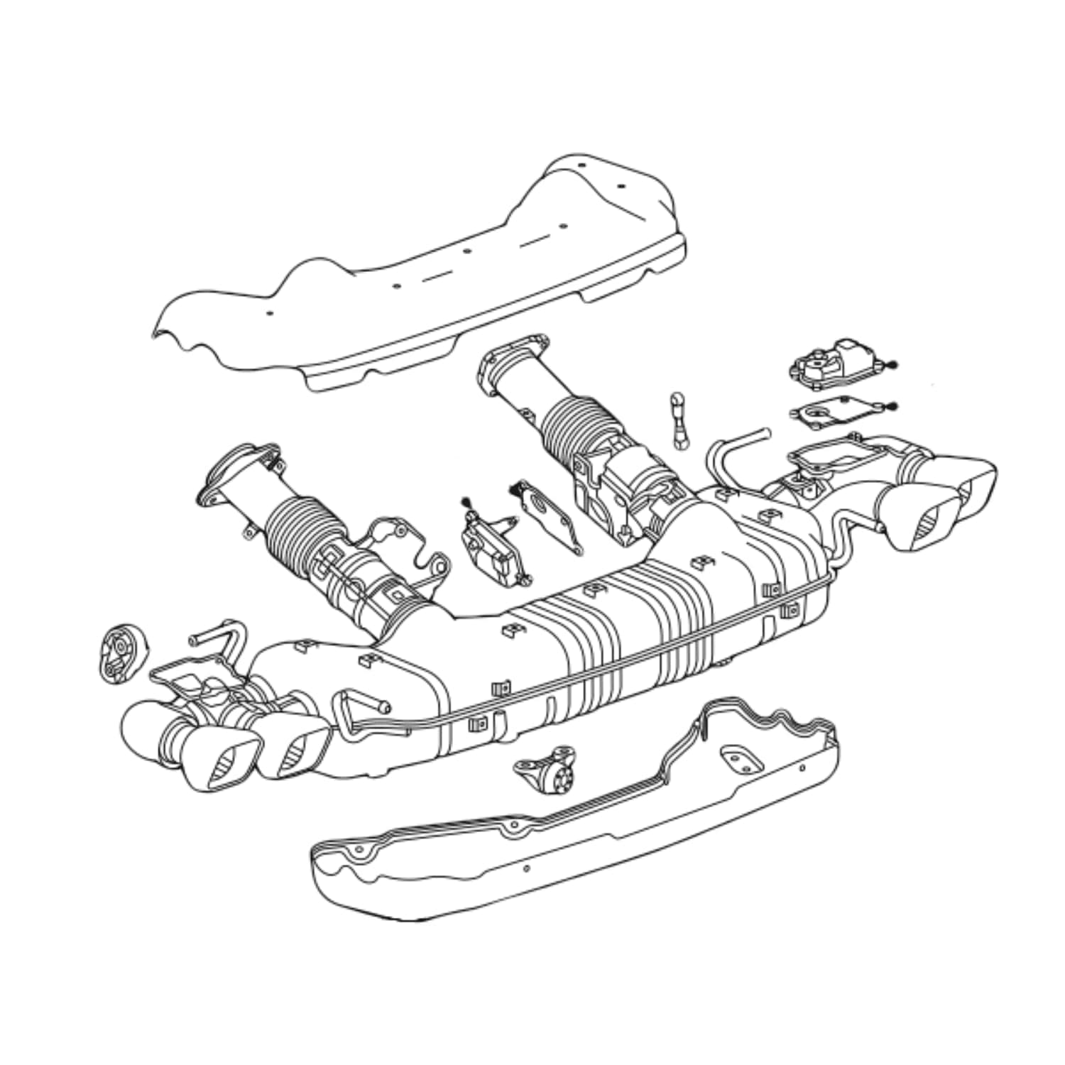 C8 Used Exhaust Muffler & Pipe Assembly 2020-2026