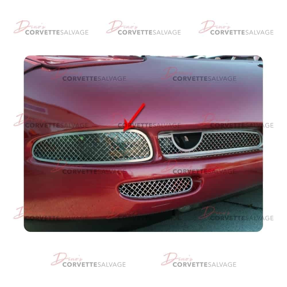C5 New Stainless Steel, Laser-Meshed Front Side Marker Light Grille Set 1997-2004