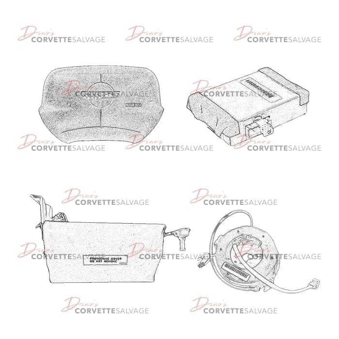 C4 Used Airbags, Module & Clock Spring Bundle 1994-1996