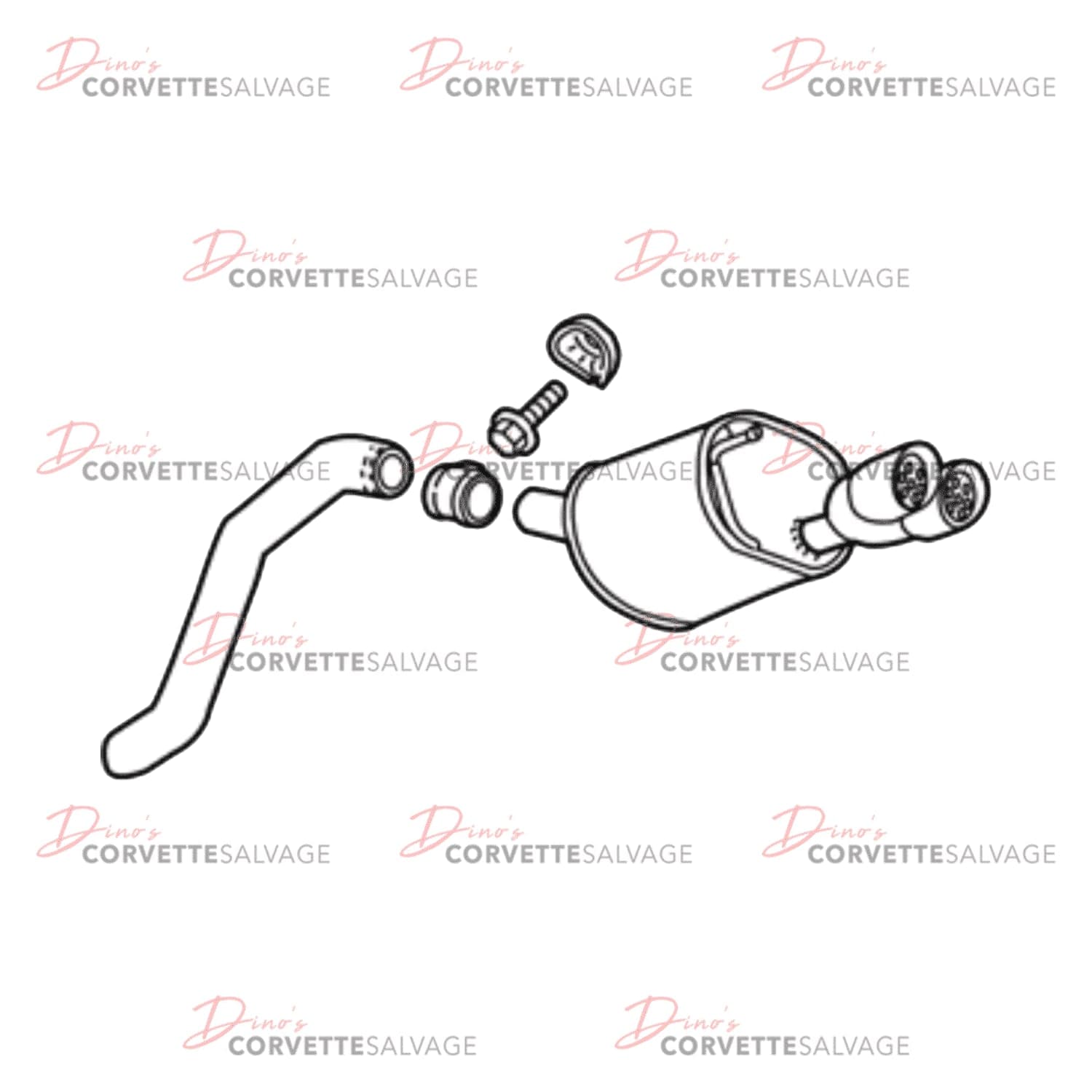 C7 Used Z06 Rear Exhaust Muffler with Exhaust Pipe 2015-2019