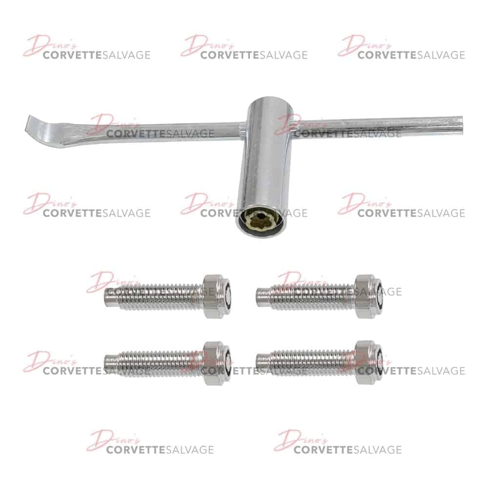 C4 New 17" Wheel Center Cover Lock Kit 1988-1989