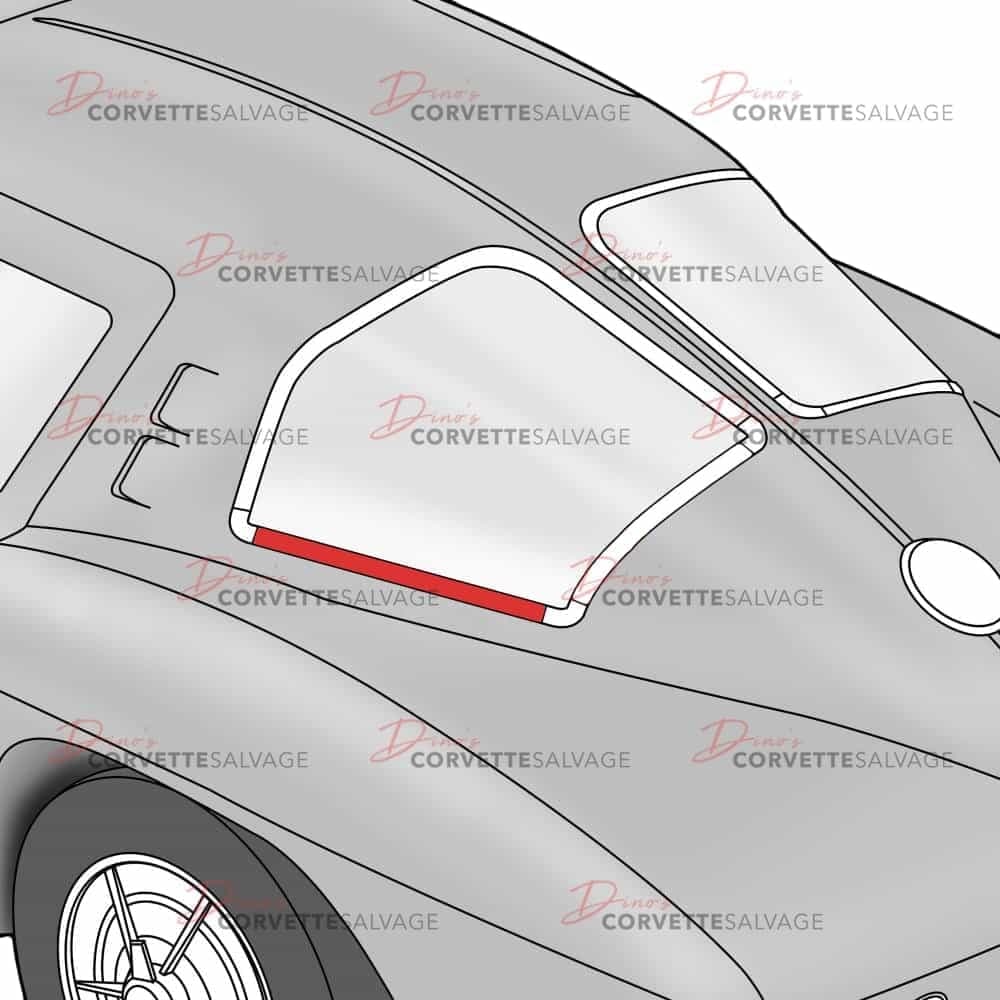 C2 New Rear Split Window Stainless Steel Side Molding 1963