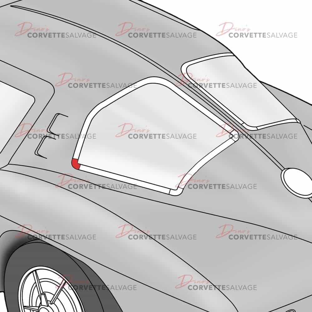 C2 New Rear Split Window Stainless Steel Front Outer Corner Molding 1963