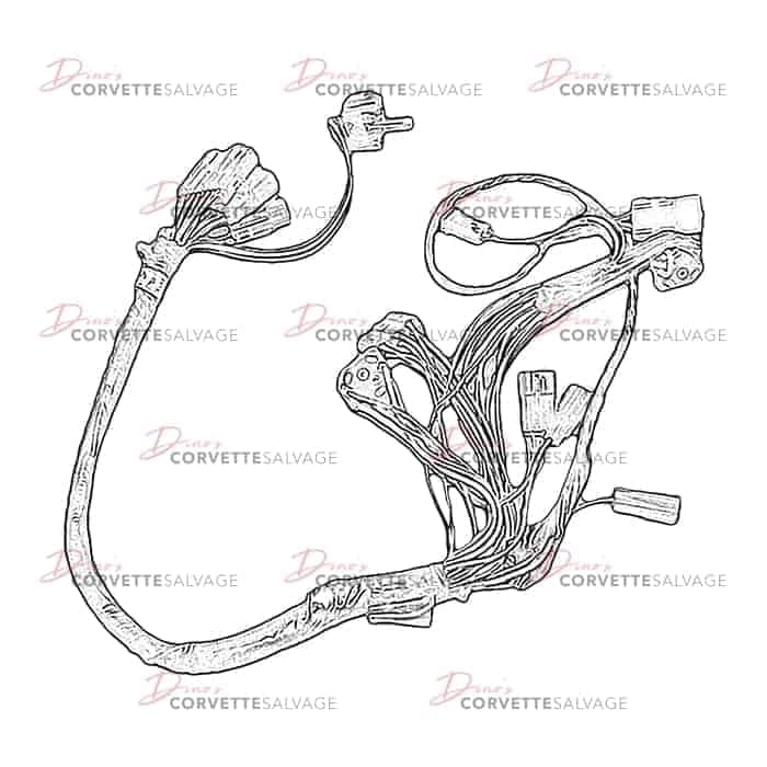 C4 Used Front Floor Console Wire Harness 1987-1989