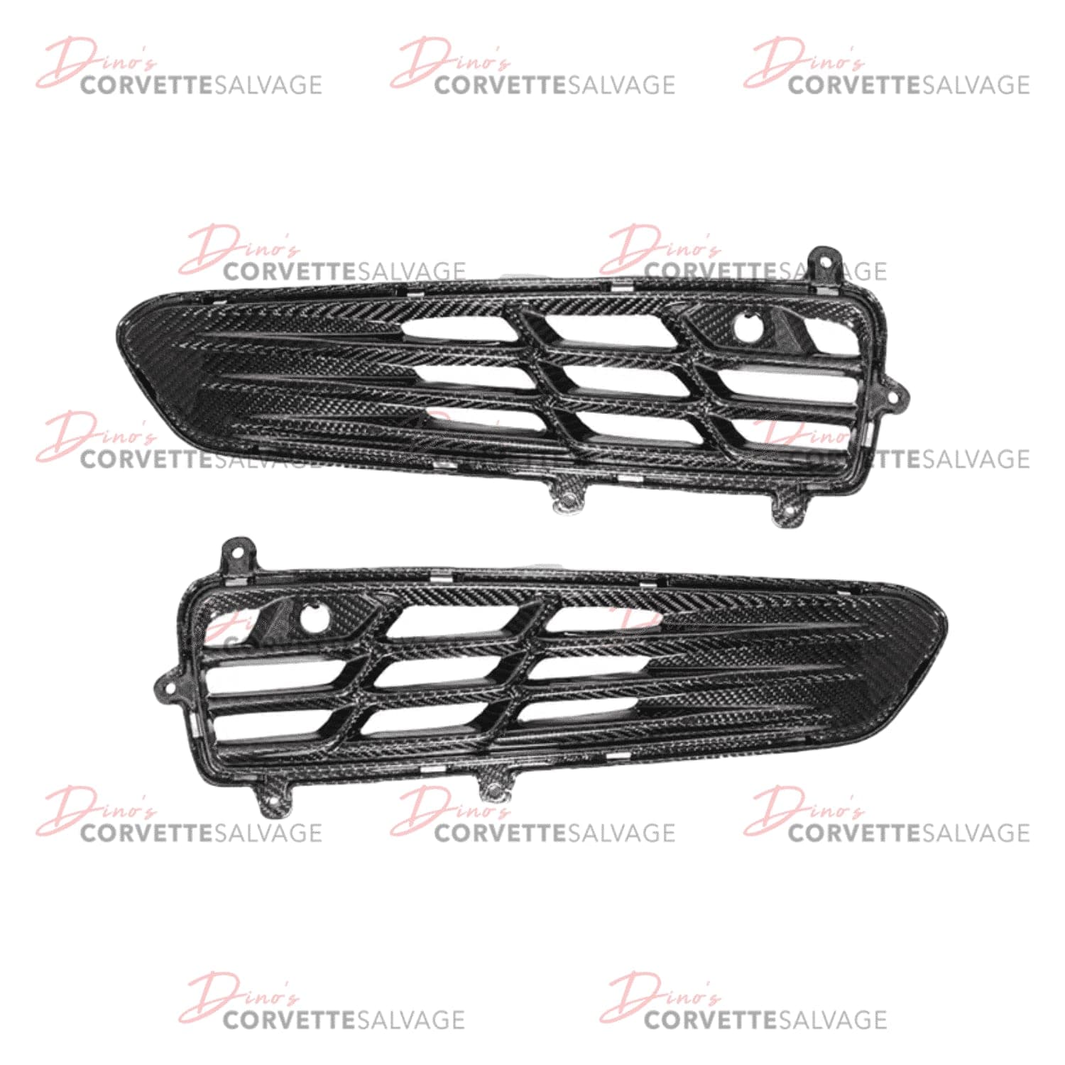 C8 New E-Ray, Z06 Carbon Fiber Rear Bumper Grille Vent Insert Set 2023-2026